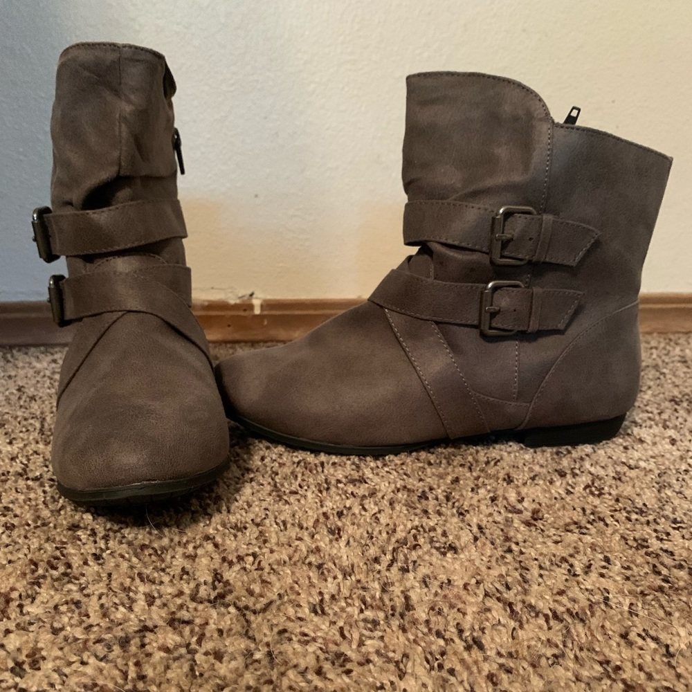 Gray boots